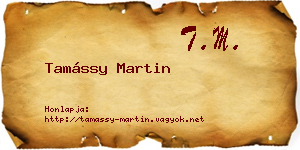 Tamássy Martin névjegykártya