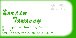 martin tamassy business card